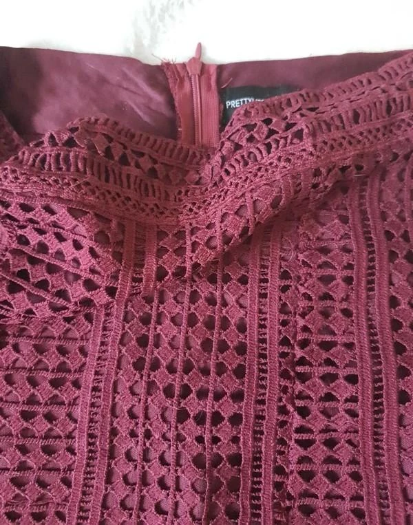 Falda corta de encaje burdeos 34 - XS – photo 3
